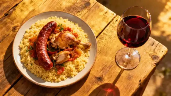 Vin rouge et couscous poulet merguez - L'accord parfait